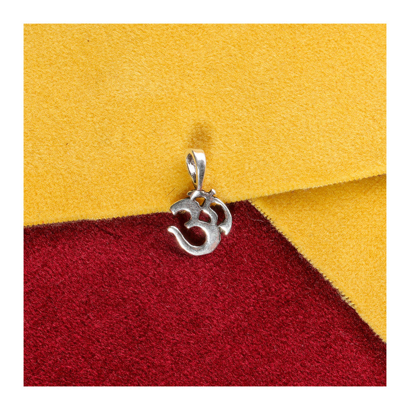 JSAJ Silver 925 Sterling Silver OM PENDENT LOCKET OM IN SMALL SIZE UNISEX PENDENT For Good Health and Wealth
