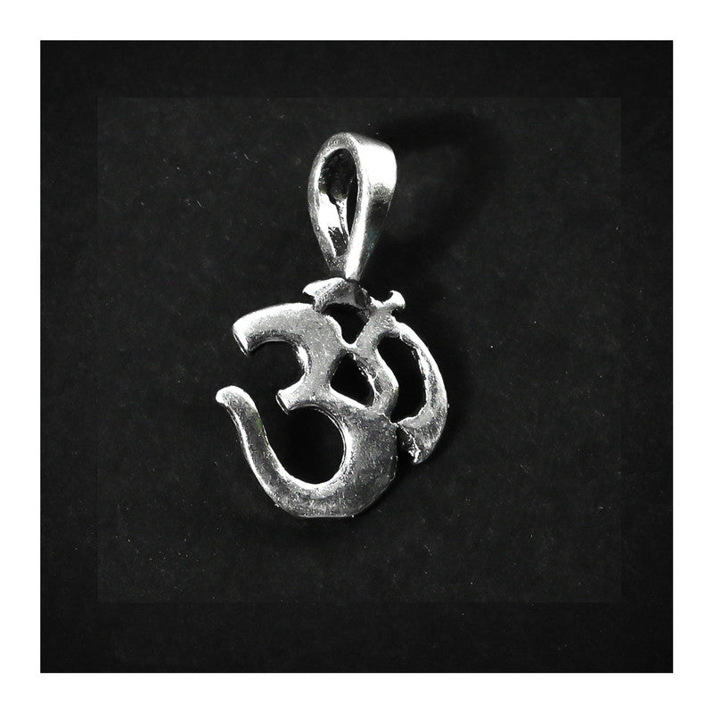 JSAJ Silver 925 Sterling Silver OM PENDENT LOCKET OM IN SMALL SIZE UNISEX PENDENT For Good Health and Wealth
