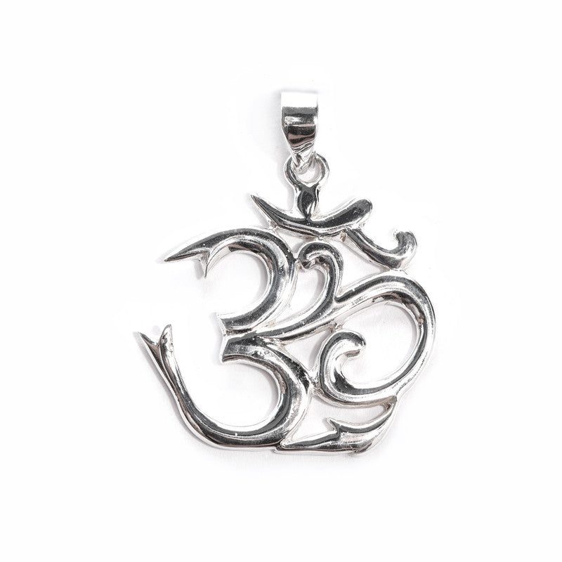 JSAJ Silver 925 Sterling Silver OM PENDENT LOCKET OM IN BIG SIZE UNISEX PENDENT for Good Health and Wealth