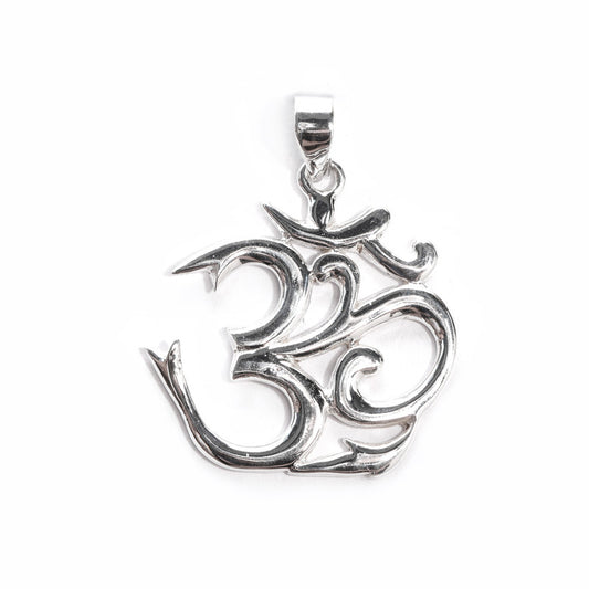 JSAJ Silver 925 Sterling Silver OM PENDENT LOCKET OM IN BIG SIZE UNISEX PENDENT for Good Health and Wealth