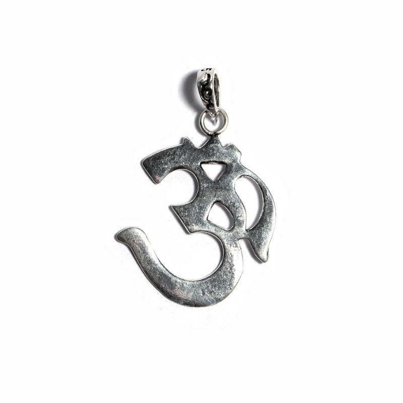 JSAJ Silver 925 Sterling Silver OM PENDENT LOCKET OM IN MEDIUM SIZE UNISEX PENDENT LOCKET for Good Health and Wealth