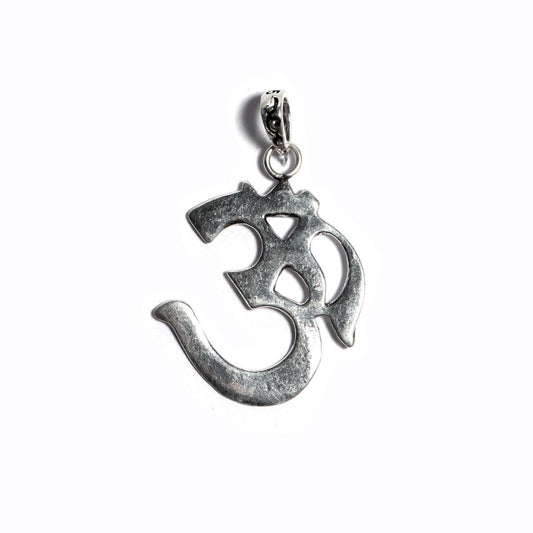 JSAJ Silver 925 Sterling Silver OM PENDENT LOCKET OM IN MEDIUM SIZE UNISEX PENDENT LOCKET for Good Health and Wealth