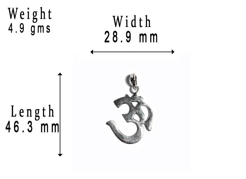 JSAJ Silver 925 Sterling Silver OM PENDENT LOCKET OM IN MEDIUM SIZE UNISEX PENDENT LOCKET for Good Health and Wealth