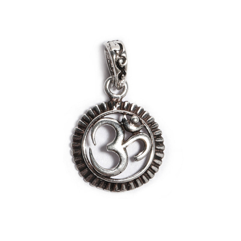 JSAJ Silver 925 Sterling Silver OM PENDENT LOCKET OM IN SMALL SIZE UNISEX PENDENT LOCKET for Good Health and Wealth