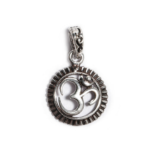 JSAJ Silver 925 Sterling Silver OM PENDENT LOCKET OM IN SMALL SIZE UNISEX PENDENT LOCKET for Good Health and Wealth