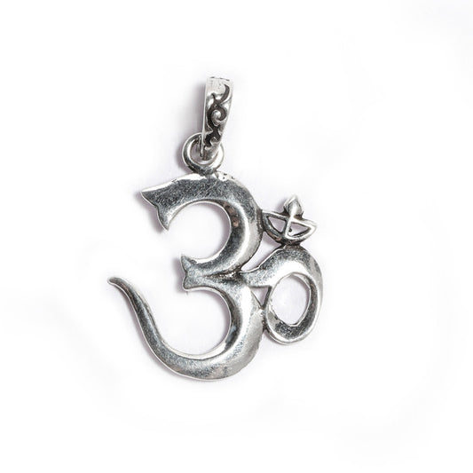 JSAJ Silver 925 Sterling Silver OM PENDENT LOCKET OM IN MEDIUM SIZE UNISEX PENDENT LOCKET for Good Health and Wealth