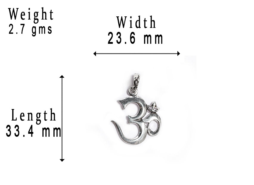 JSAJ Silver 925 Sterling Silver OM PENDENT LOCKET OM IN MEDIUM SIZE UNISEX PENDENT LOCKET for Good Health and Wealth