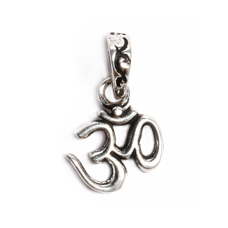 JSAJ Silver 925 Sterling Silver OM PENDENT LOCKET OM IN SMALL SIZE UNISEX PENDENT LOCKET for Good Health and Wealth