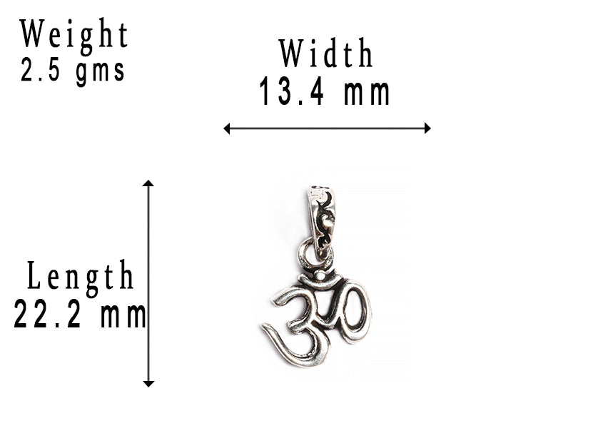 JSAJ Silver 925 Sterling Silver OM PENDENT LOCKET OM IN SMALL SIZE UNISEX PENDENT LOCKET for Good Health and Wealth