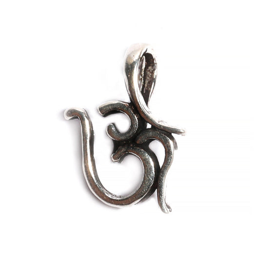 JSAJ Silver 925 Sterling Silver OM PENDENT LOCKET OM IN SMALL SIZE UNISEX PENDENT LOCKET for Good Health and Wealth