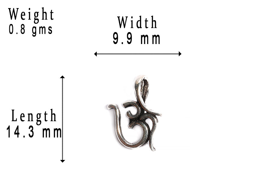 JSAJ Silver 925 Sterling Silver OM PENDENT LOCKET OM IN SMALL SIZE UNISEX PENDENT LOCKET for Good Health and Wealth