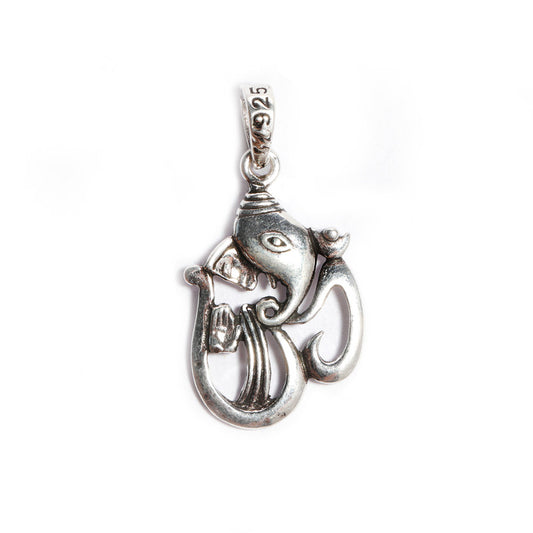 JSAJ Silver 925 Sterling Silver GOD PENDENT LOCKET GANESH JI GANPATI JI BAPA MORIYA IN MEDIUM SIZE UNISEX PENDENT for Good Health and Wealth