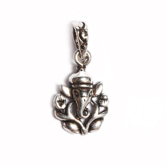 JSAJ Silver 925 Sterling SilverGOD PENDENT LOCKET GANESH JI GANPATI JI BAPA MORIYA IN SMALL SIZE UNISEX PENDENT for Good Health and Wealth