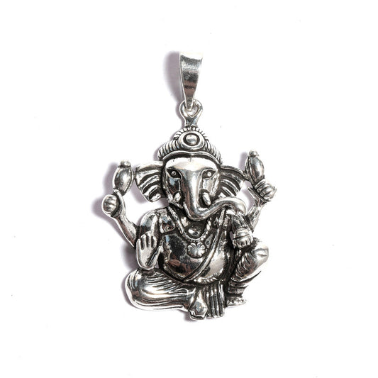 JSAJ Silver 925 Sterling Silver GOD PENDENT LOCKET GANESH JI GANPATI JI BAPA MORIYA IN BIG SIZE UNISEX PENDENT for Good Health and Wealth