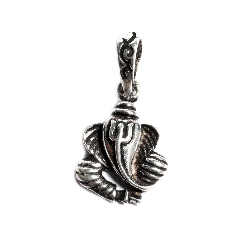 JSAJ Silver 925 Sterling Silver GOD PENDENT LOCKET GANESH JI GANPATI JI BAPA MORIYA IN SMALL SIZE UNISEX PENDENT for Good Health and Wealth