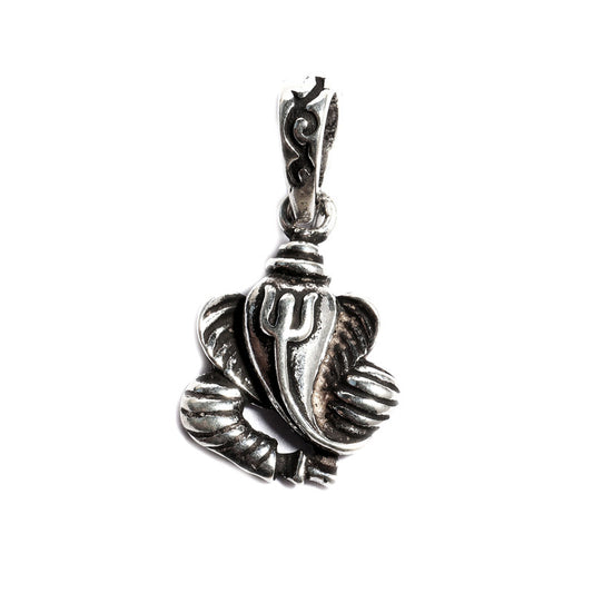 JSAJ Silver 925 Sterling Silver GOD PENDENT LOCKET GANESH JI GANPATI JI BAPA MORIYA IN SMALL SIZE UNISEX PENDENT for Good Health and Wealth