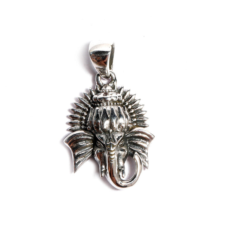 JSAJ Silver 925 Sterling Silver GOD PENDENT LOCKET GANESH JI GANPATI JI BAPA MORIYA IN SMALL SIZE UNISEX PENDENT for Good Health and Wealth