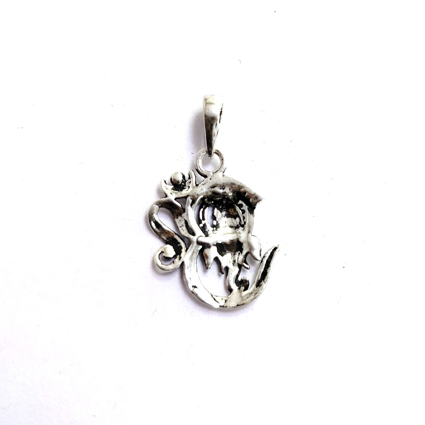 JSAJ Silver 925 Sterling Silver GOD PENDENT LOCKET GANESH JI GANPATI JI BAPA MORIYA IN SMALL SIZE UNISEX PENDENT for Good Health and Wealth