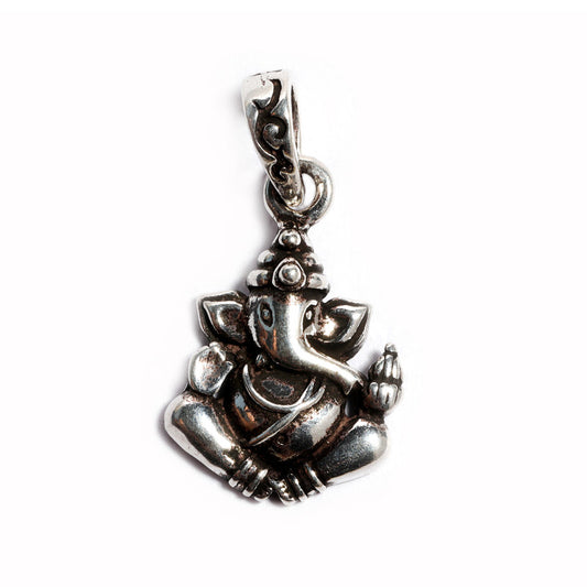 JSAJ Silver 925 Sterling Silver GOD PENDENT LOCKET GANESH JI GANPATI JI BAPA MORIYA IN SMALL SIZE UNISEX PENDENT for Good Health and Wealth