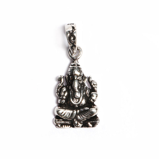JSAJ Silver 925 Sterling Silver GOD PENDENT LOCKET GANESH JI GANPATI JI BAPA MORIYA IN SMALL SIZE UNISEX PENDENT for Good Health and Wealth