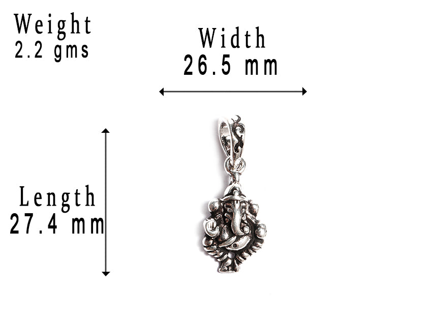 JSAJ Silver 925 Sterling Silver GOD PENDENT LOCKETGANESH JI GANPATI JI BAPA MORIYA IN SMALL SIZE UNISEX PENDENT for Good Health and Wealth