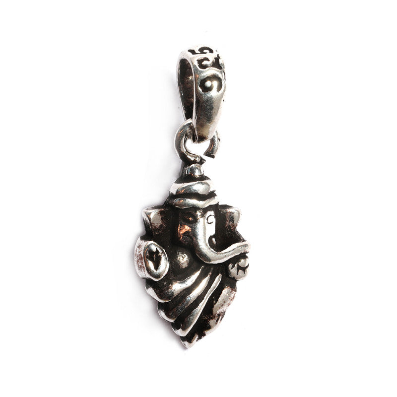 JSAJ Silver 925 Sterling Silver GOD PENDENT LOCKETGANESH JI GANPATI JI BAPA MORIYA IN SMALL SIZE UNISEX PENDENT for Good Health and Wealth
