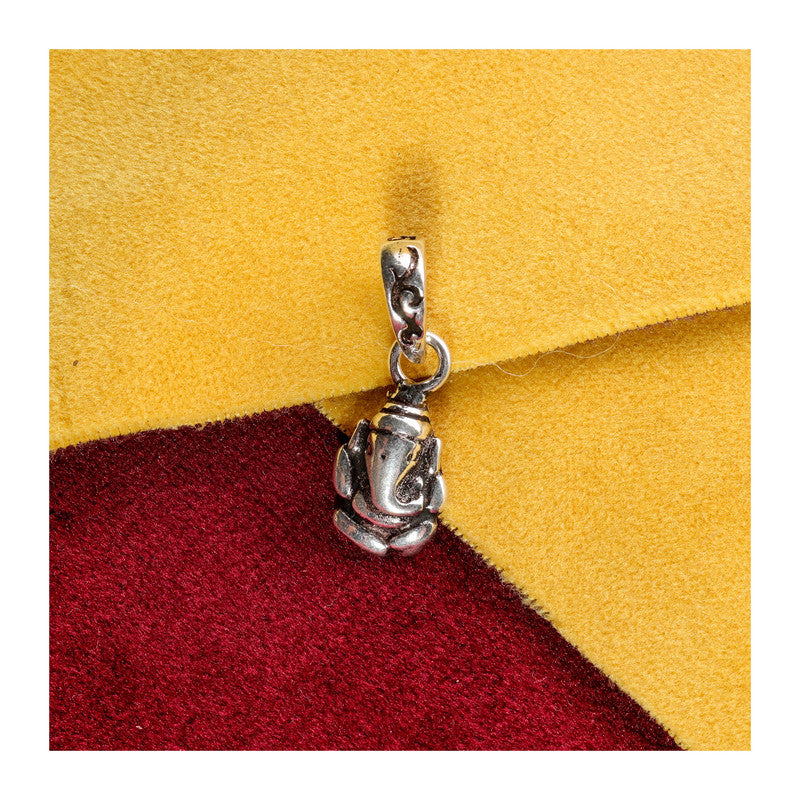 JSAJ Silver 925 Sterling Silver GOD PENDENT LOCKET GANESH JI GANPATI JI BAPA MORIYA IN SMALL SIZE UNISEX PENDENT for Good Health and Wealth