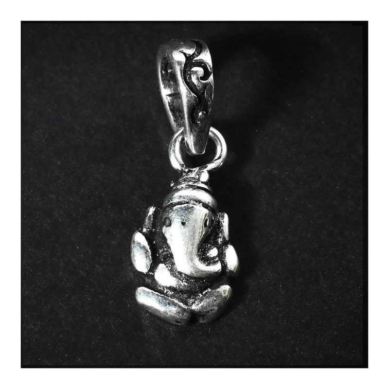 JSAJ Silver 925 Sterling Silver GOD PENDENT LOCKET GANESH JI GANPATI JI BAPA MORIYA IN SMALL SIZE UNISEX PENDENT for Good Health and Wealth