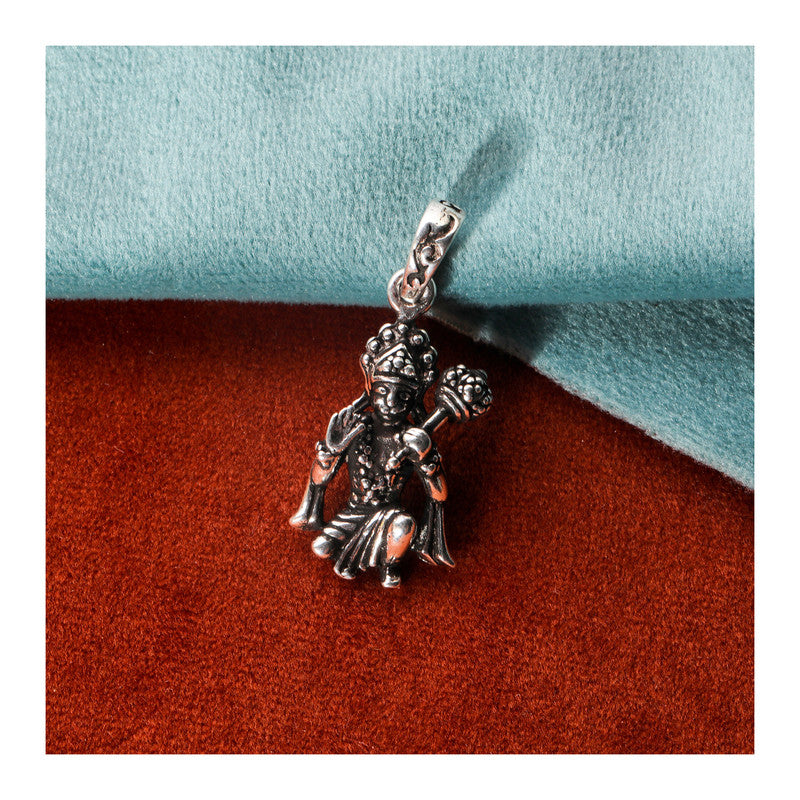 JSAJ 925 Sterling silver Hanuman ji Pendant Maruti in medium size God Pendant Lord Bajrangi Bali locket for Good Health and Wealth