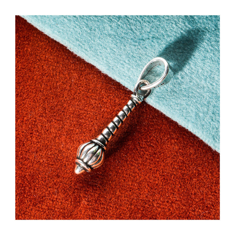 JSAJ Silver5 925 Sterling Silver Lord Hanuman GADA IN MEDIUM SIZE UNISEX PENDENT GOD PENDENT LOCKET