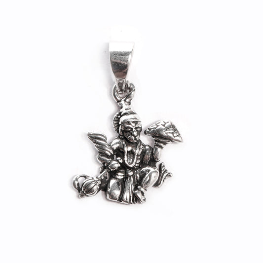 JSAJ 925 Sterling silver Hanuman ji Pendant Maruti in medium size God Pendant Lord Bajrangi Bali locket for Good Health and Wealth