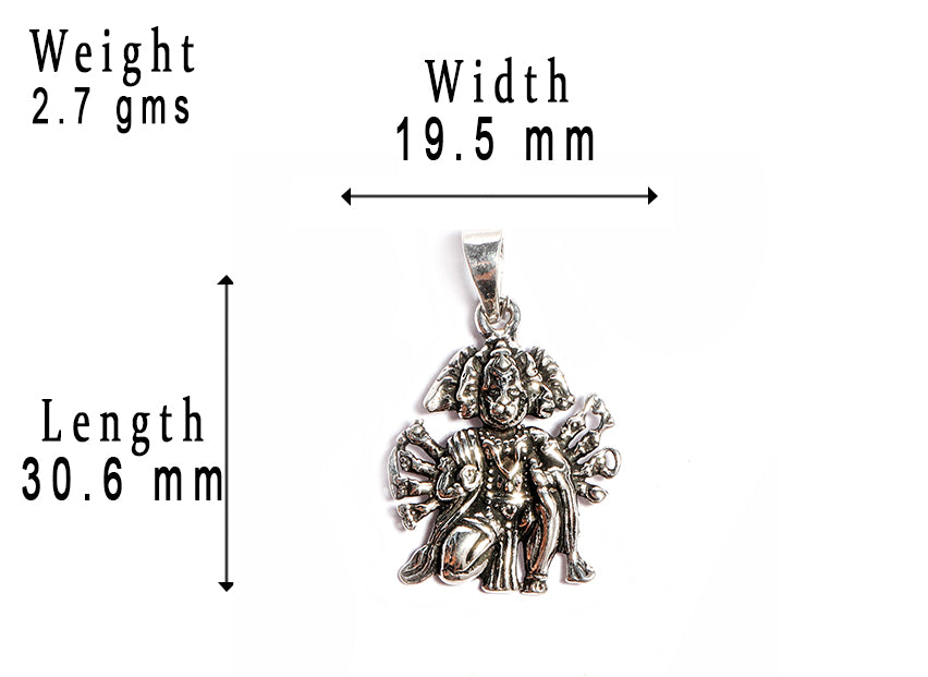 JSAJ Silver 925 Sterling Silver GOD PENDENT LOCKET PANCH MUKHI HANUMAN JI PENDANT IN MEDIUM SIZE UNISEX PENDENT