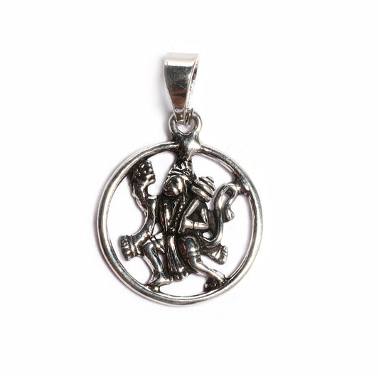 JSAJ 925 Sterling silver Hanuman ji Pendant Maruti in medium size God Pendant Lord Bajrangi Bali locket for Good Health and Wealth