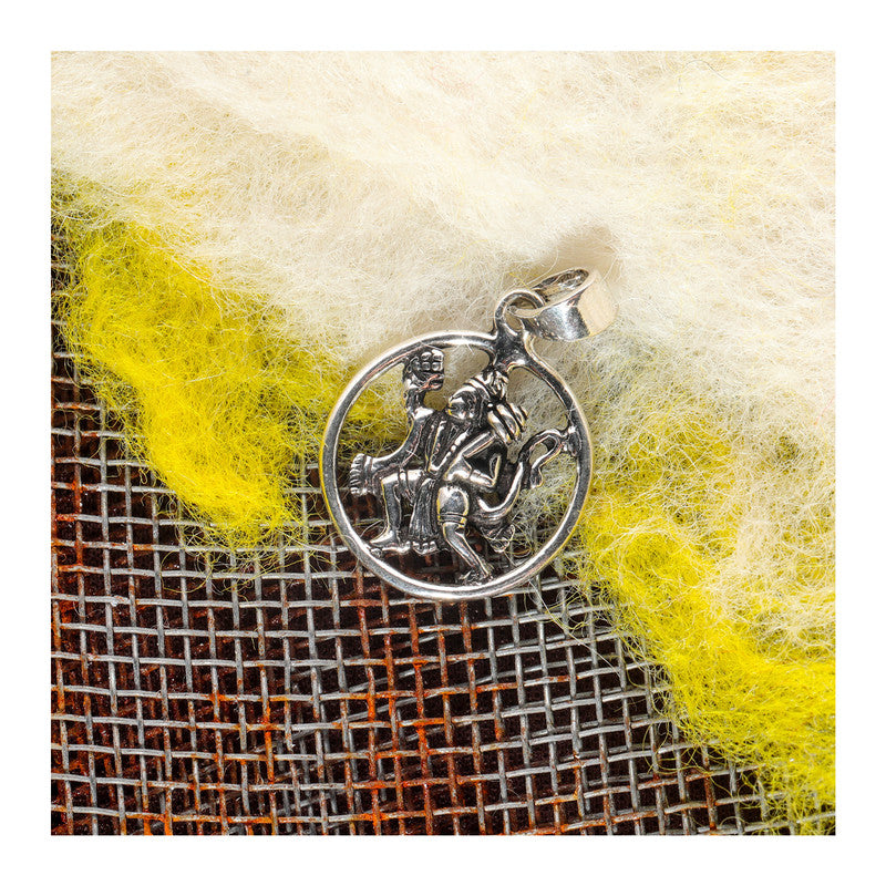 JSAJ 925 Sterling silver Hanuman ji Pendant Maruti in medium size God Pendant Lord Bajrangi Bali locket for Good Health and Wealth