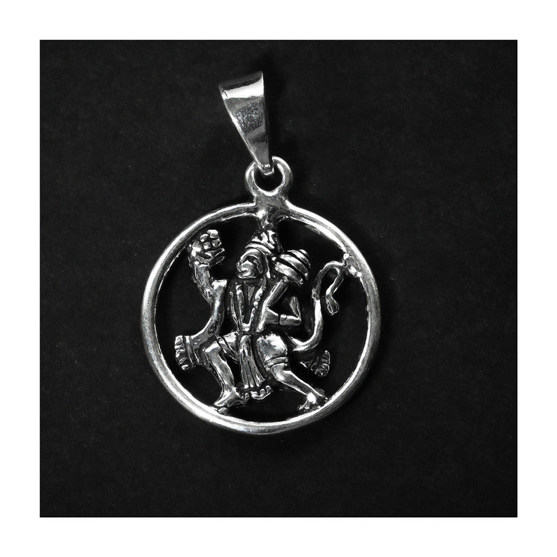 JSAJ 925 Sterling silver Hanuman ji Pendant Maruti in medium size God Pendant Lord Bajrangi Bali locket for Good Health and Wealth