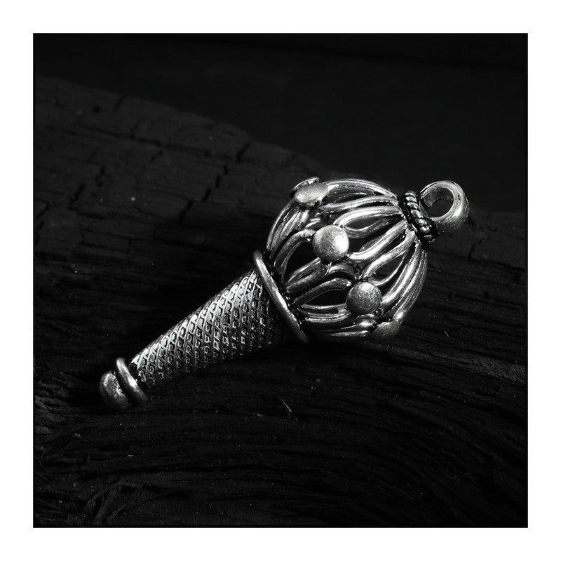JSAJ Silver 925 Sterling Silver GOD PENDENT LOCKET LORD HANUMAN JI GADA IN UNIQUE STYLE IN BIG SIZE UNISEX PENDENT