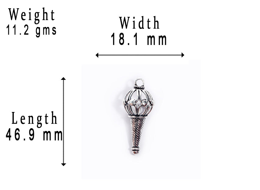 JSAJ Silver 925 Sterling Silver GOD PENDENT LOCKET LORD HANUMAN JI GADA IN UNIQUE STYLE IN BIG SIZE UNISEX PENDENT