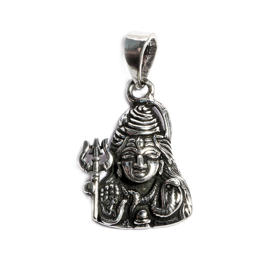 JSAJ Silver 925 Sterling Silver GOD PENDENT LOCKET LORD SHIVJI BHOLE NATH WITH TRISHUL IN MEDIUM SIZE UNISEX PENDENT