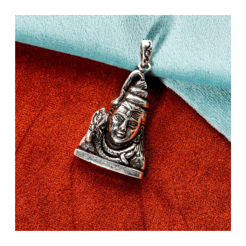 JSAJ Silver 925 Sterling Silver GOD PENDENT LOCKET LORD SHIV JI BHOLE NATH IN MEDIUM SIZE UNISEX PENDENT