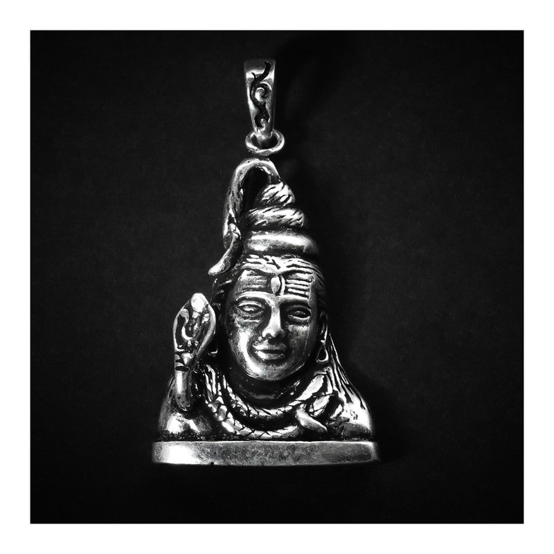 JSAJ Silver 925 Sterling Silver GOD PENDENT LOCKET LORD SHIV JI BHOLE NATH IN MEDIUM SIZE UNISEX PENDENT