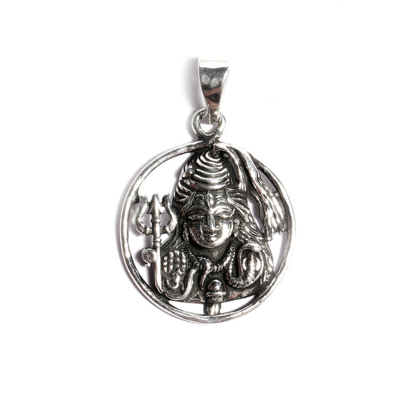 JSAJ Silver 925 Sterling Silver GOD PENDENT LOCKET LORD SHIV JI BHOLE NATH IN SMALL SIZE UNISEX PENDENT
