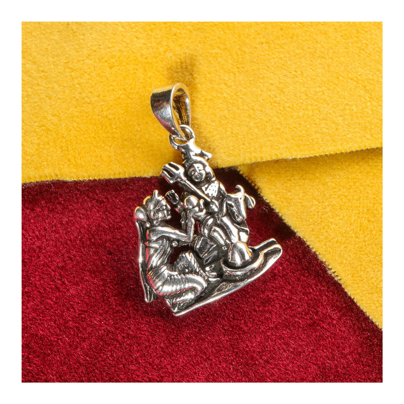 JSAJ Silver 925 Sterling Silver GOD PENDENT LOCKET LORD SHIV JI BHOLE NATH WITH PARVATI MAA IN MEDIUM SIZE UNISEX PENDENT