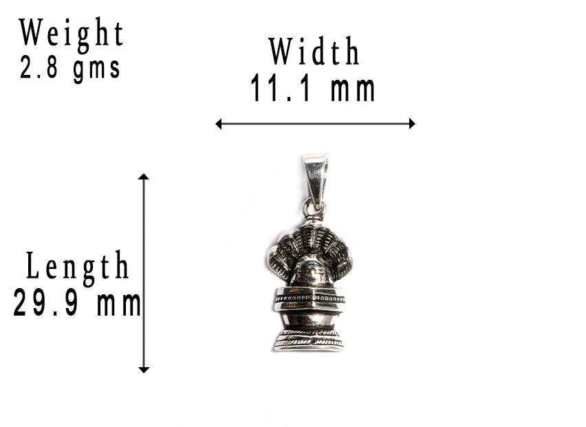 JSAJ Silver 925 Sterling Silver GOD PENDENT LOCKET LORD SHIVJI SHIV LING IN SMALL SIZE UNISEX PENDENT
