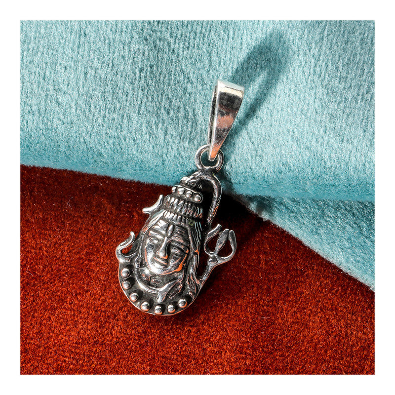 JSAJ Silver 925 Sterling Silver GOD PENDENT LOCKET LORD SHIV JI BHOLE NATH IN SMALL SIZE UNISEX PENDENT