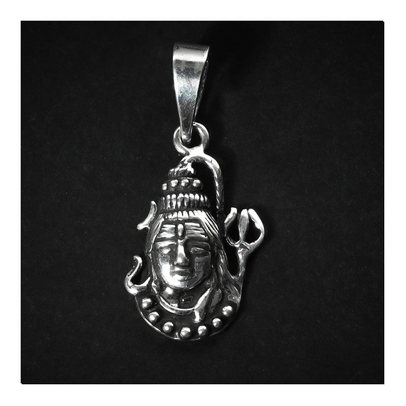 JSAJ Silver 925 Sterling Silver GOD PENDENT LOCKET LORD SHIV JI BHOLE NATH IN SMALL SIZE UNISEX PENDENT