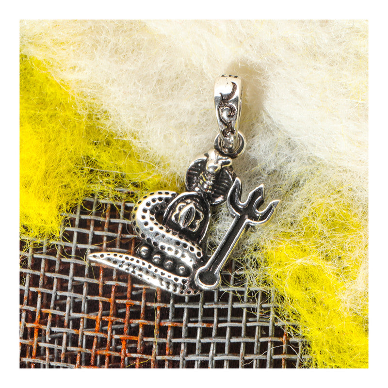 JSAJ Silver 925 Sterling Silver GOD PENDENT LOCKET LORD SHIVJI SHIV LING WITH NAAG OR TRISHUL IN SMALL SIZE UNISEX PENDENT