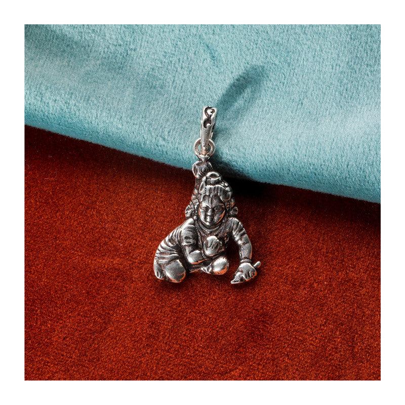 JSAJ Silver 925 Sterling Silver GOD PENDENT LOCKET LORD KANHAJI BAL KISHAN JI IN MEDIUM SIZE UNISEX PENDENT
