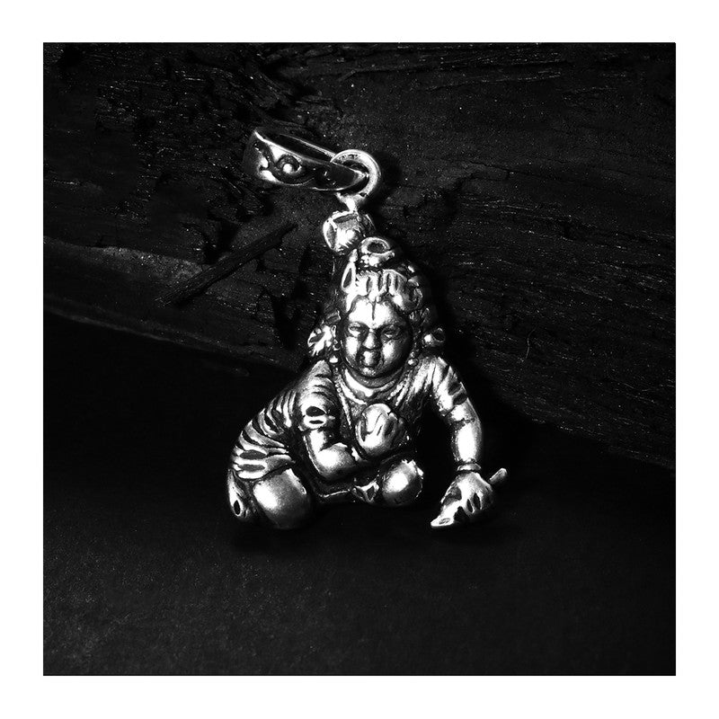 JSAJ Silver 925 Sterling Silver GOD PENDENT LOCKET LORD KANHAJI BAL KISHAN JI IN MEDIUM SIZE UNISEX PENDENT