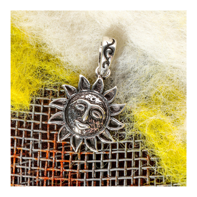 JSAJ Silver 925 Sterling Silver GOD PENDENT LOCKET SURAJ IN SMALL SIZE UNISEX PENDENT