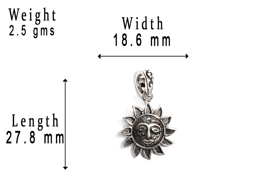 JSAJ Silver 925 Sterling Silver GOD PENDENT LOCKET SURAJ IN SMALL SIZE UNISEX PENDENT